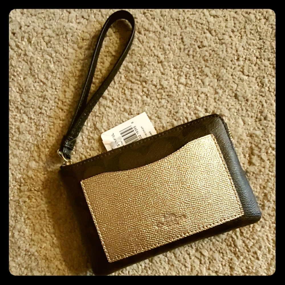 Coach Brown Wristlet